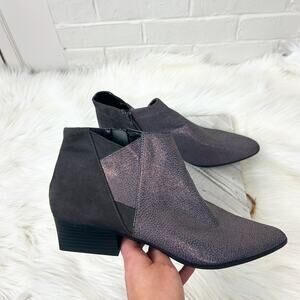 Qupid Faux Leather Grey Purple Shimmer Ankle Boots Size 10